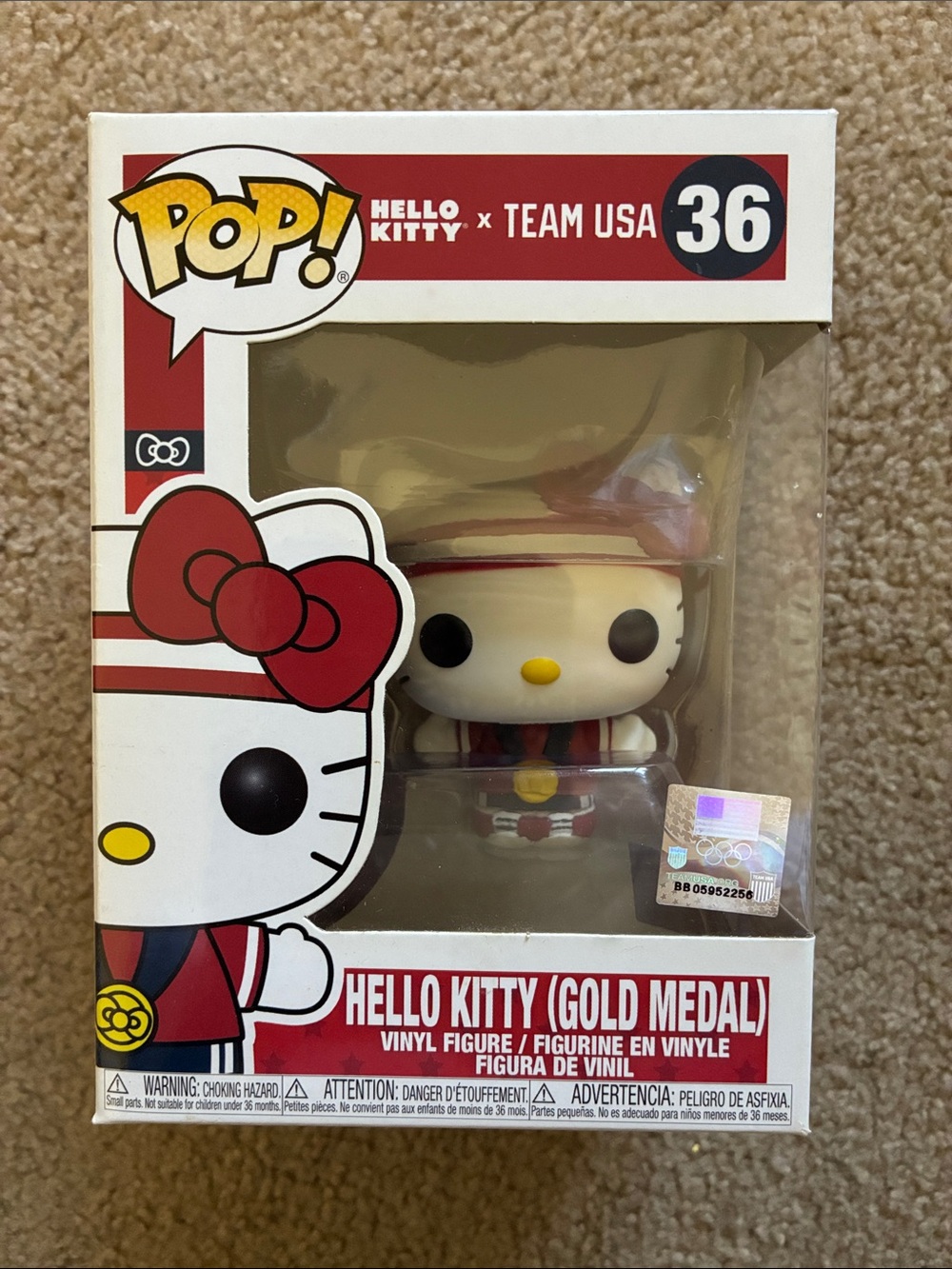 Funko Pop! Hello Kitty x Team USA Gold Medal Hello Kitty Vinyl Figure #36